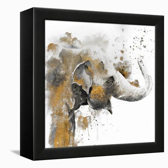 Water Elephant with Gold-Patricia Pinto-Framed Stretched Canvas