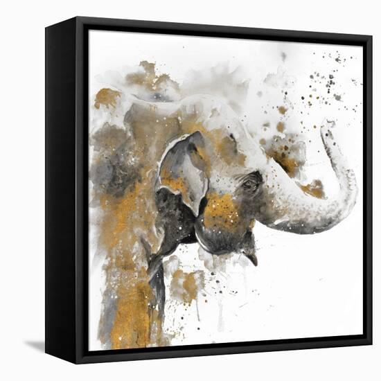 Water Elephant with Gold-Patricia Pinto-Framed Stretched Canvas