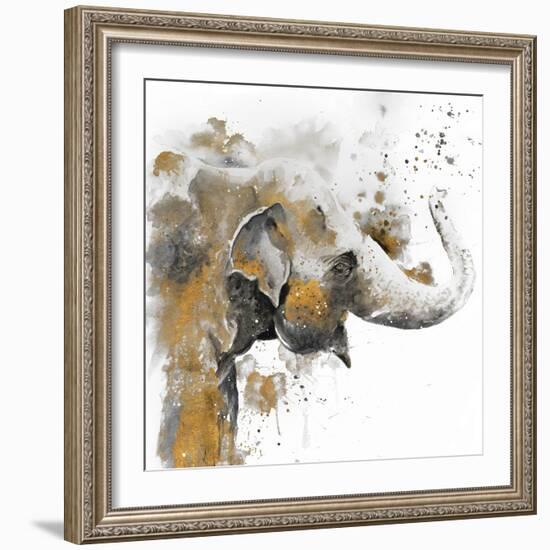 Water Elephant with Gold-Patricia Pinto-Framed Premium Giclee Print