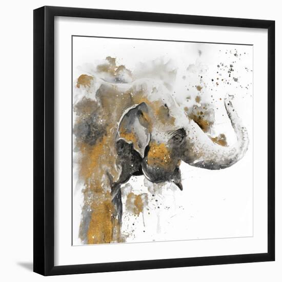 Water Elephant with Gold-Patricia Pinto-Framed Premium Giclee Print