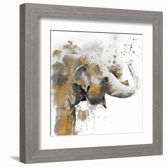 Water Elephant with Gold-Patricia Pinto-Framed Art Print