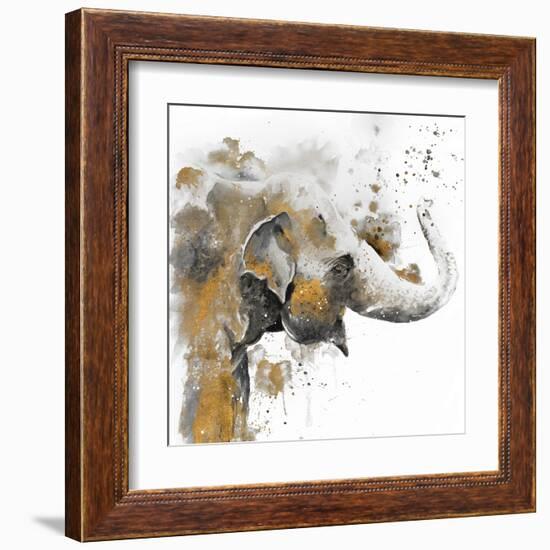 Water Elephant with Gold-Patricia Pinto-Framed Art Print