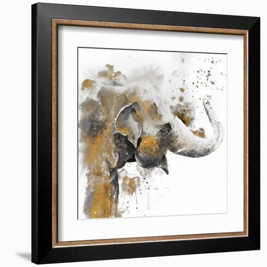 Water Elephant with Gold-Patricia Pinto-Framed Art Print