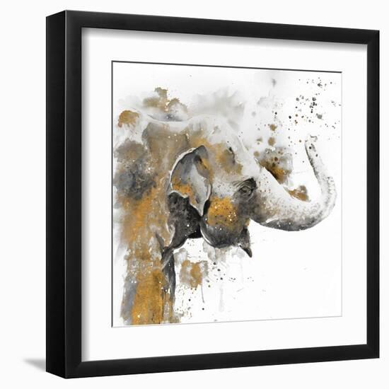 Water Elephant with Gold-Patricia Pinto-Framed Art Print