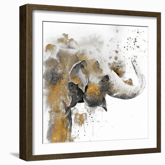 Water Elephant with Gold-Patricia Pinto-Framed Art Print