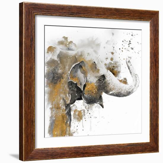 Water Elephant with Gold-Patricia Pinto-Framed Art Print