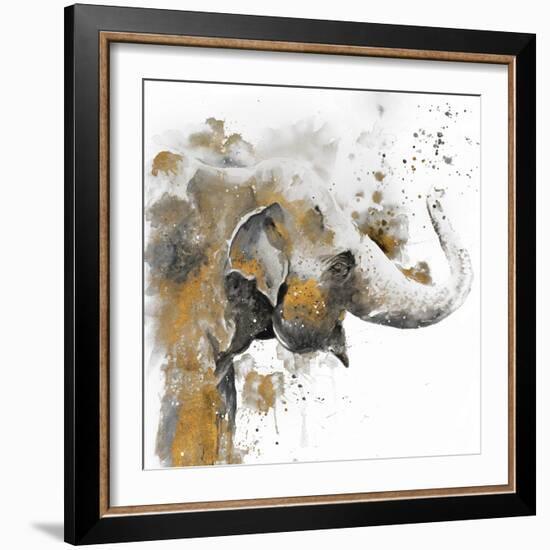 Water Elephant with Gold-Patricia Pinto-Framed Art Print