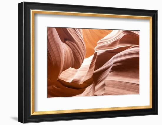 Water eroded Navajo Sandstone forms a slot canyon in Upper Antelope Canyon, Navajo Land, Arizona-Michael Nolan-Framed Photographic Print