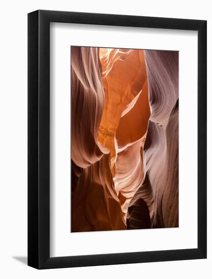 Water eroded Navajo Sandstone forms a slot canyon in Upper Antelope Canyon, Navajo Land, Arizona-Michael Nolan-Framed Photographic Print