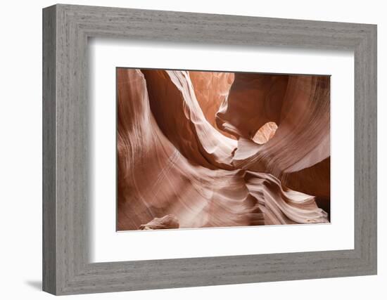 Water eroded Navajo Sandstone forms a slot canyon in Upper Antelope Canyon, Navajo Land, Arizona-Michael Nolan-Framed Photographic Print