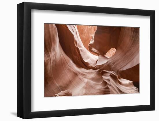 Water eroded Navajo Sandstone forms a slot canyon in Upper Antelope Canyon, Navajo Land, Arizona-Michael Nolan-Framed Photographic Print