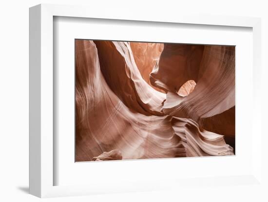 Water eroded Navajo Sandstone forms a slot canyon in Upper Antelope Canyon, Navajo Land, Arizona-Michael Nolan-Framed Photographic Print