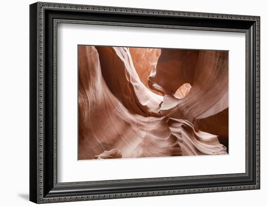 Water eroded Navajo Sandstone forms a slot canyon in Upper Antelope Canyon, Navajo Land, Arizona-Michael Nolan-Framed Photographic Print