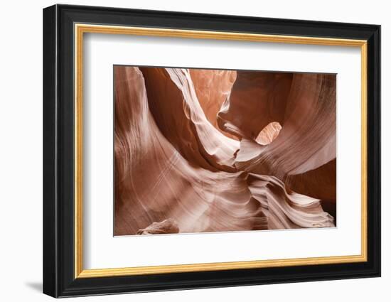 Water eroded Navajo Sandstone forms a slot canyon in Upper Antelope Canyon, Navajo Land, Arizona-Michael Nolan-Framed Photographic Print