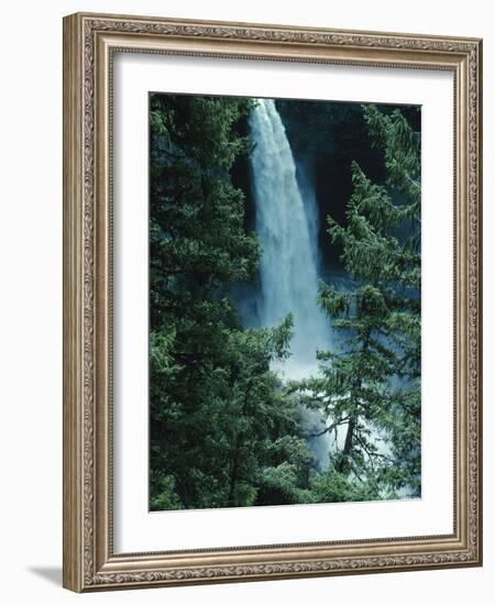 Water Falling Off Mountain at Helmcken Falls-null-Framed Photographic Print