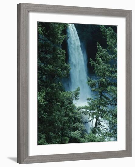 Water Falling Off Mountain at Helmcken Falls-null-Framed Photographic Print