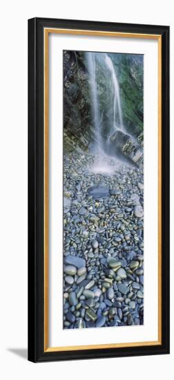 Water Falling on Rocks, Sandymouth Beach, Bude, Cornwall, England-null-Framed Photographic Print