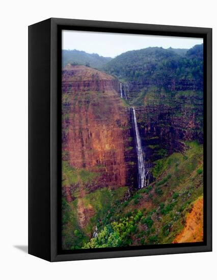 Water Falls of Mt.Waialeale, Kauai, Hawaii-George Oze-Framed Premier Image Canvas