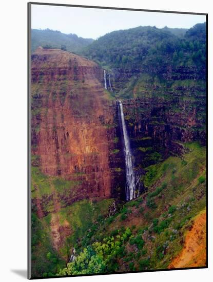 Water Falls of Mt.Waialeale, Kauai, Hawaii-George Oze-Mounted Photographic Print