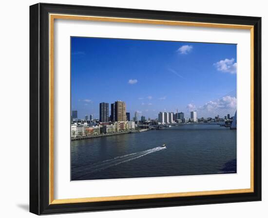 Water Ferry About to Go Under Erasmus Bridge-Barry Winiker-Framed Photographic Print