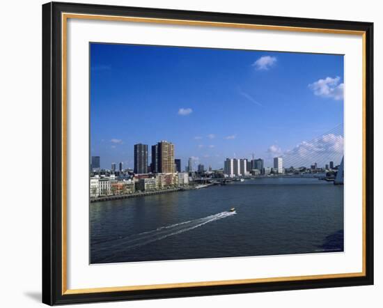 Water Ferry About to Go Under Erasmus Bridge-Barry Winiker-Framed Photographic Print