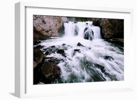 Water Flow at Firehole Falls, Yellowstone National Park-Vincent James-Framed Photographic Print