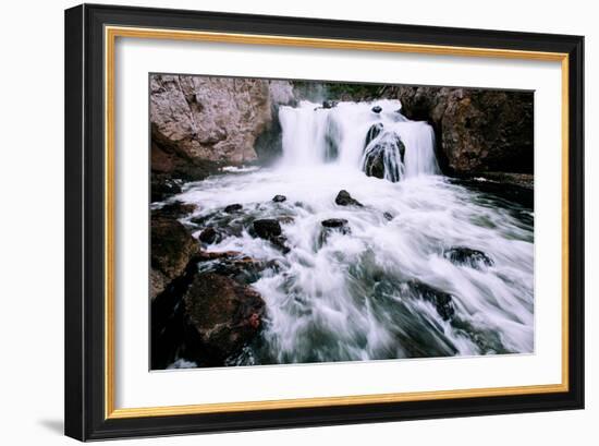 Water Flow at Firehole Falls, Yellowstone National Park-Vincent James-Framed Photographic Print