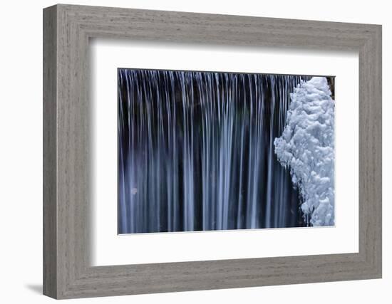 Water Flowes by Ice Formation Along Falls Creek in Winter Near Nelson, British Columbia, Canada-Chuck Haney-Framed Photographic Print