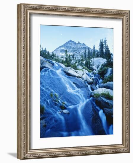 Water Flowing over Rocks at Dusk, Snowyside Peak, Sawtooth National Forest, Idaho, USA-Scott T. Smith-Framed Photographic Print