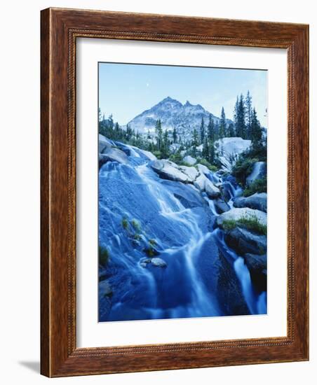 Water Flowing over Rocks at Dusk, Snowyside Peak, Sawtooth National Forest, Idaho, USA-Scott T. Smith-Framed Photographic Print