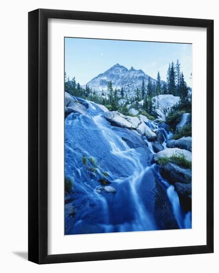 Water Flowing over Rocks at Dusk, Snowyside Peak, Sawtooth National Forest, Idaho, USA-Scott T. Smith-Framed Photographic Print