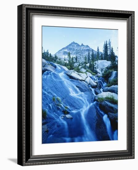 Water Flowing over Rocks at Dusk, Snowyside Peak, Sawtooth National Forest, Idaho, USA-Scott T. Smith-Framed Photographic Print