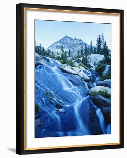 Water Flowing over Rocks at Dusk, Snowyside Peak, Sawtooth National Forest, Idaho, USA-Scott T. Smith-Framed Photographic Print