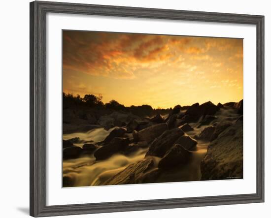 Water Flowing over Rocky Riverbed-Jan Lakey-Framed Photographic Print