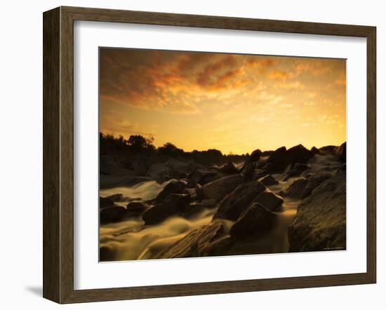 Water Flowing over Rocky Riverbed-Jan Lakey-Framed Photographic Print