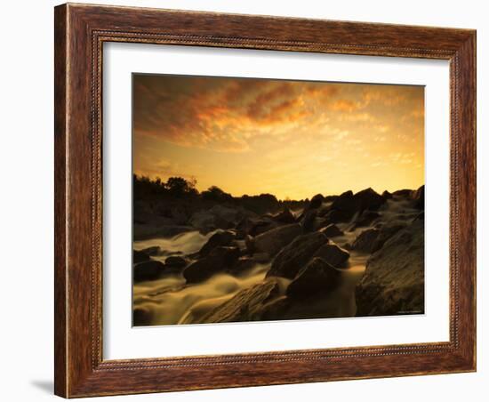 Water Flowing over Rocky Riverbed-Jan Lakey-Framed Photographic Print