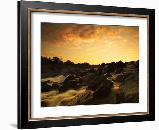 Water Flowing over Rocky Riverbed-Jan Lakey-Framed Photographic Print