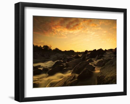 Water Flowing over Rocky Riverbed-Jan Lakey-Framed Photographic Print