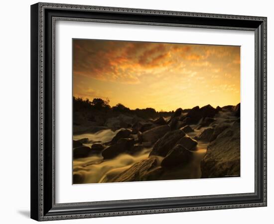 Water Flowing over Rocky Riverbed-Jan Lakey-Framed Photographic Print