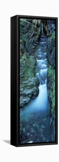 Water Flowing Through Rocks, Sunrift Gorge, Us Glacier National Park, Montana, USA-null-Framed Premier Image Canvas