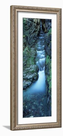 Water Flowing Through Rocks, Sunrift Gorge, Us Glacier National Park, Montana, USA-null-Framed Photographic Print