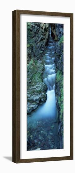 Water Flowing Through Rocks, Sunrift Gorge, Us Glacier National Park, Montana, USA-null-Framed Photographic Print