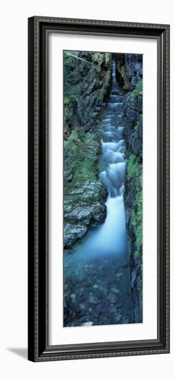 Water Flowing Through Rocks, Sunrift Gorge, Us Glacier National Park, Montana, USA-null-Framed Photographic Print