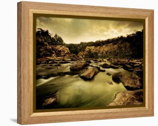 Water Flowing through Rocky Riverbed-Jan Lakey-Framed Premier Image Canvas