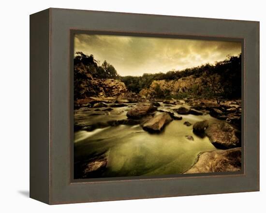 Water Flowing through Rocky Riverbed-Jan Lakey-Framed Premier Image Canvas