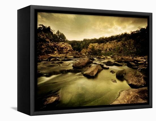 Water Flowing through Rocky Riverbed-Jan Lakey-Framed Premier Image Canvas