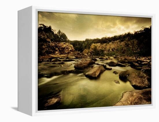 Water Flowing through Rocky Riverbed-Jan Lakey-Framed Premier Image Canvas