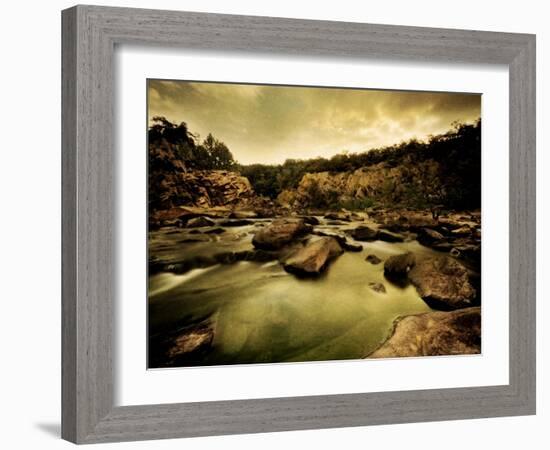 Water Flowing through Rocky Riverbed-Jan Lakey-Framed Photographic Print