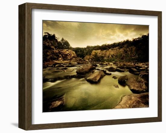 Water Flowing through Rocky Riverbed-Jan Lakey-Framed Photographic Print