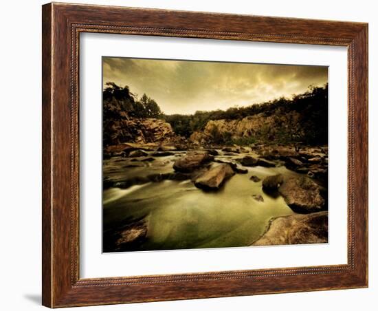 Water Flowing through Rocky Riverbed-Jan Lakey-Framed Photographic Print